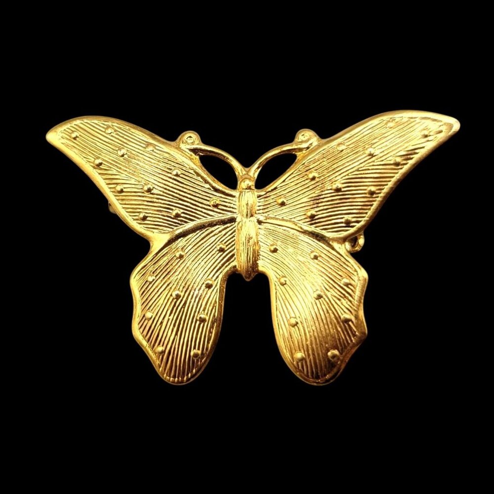 Butterfly Brooch Pin Elegant Jewelry Gold Tone Insect